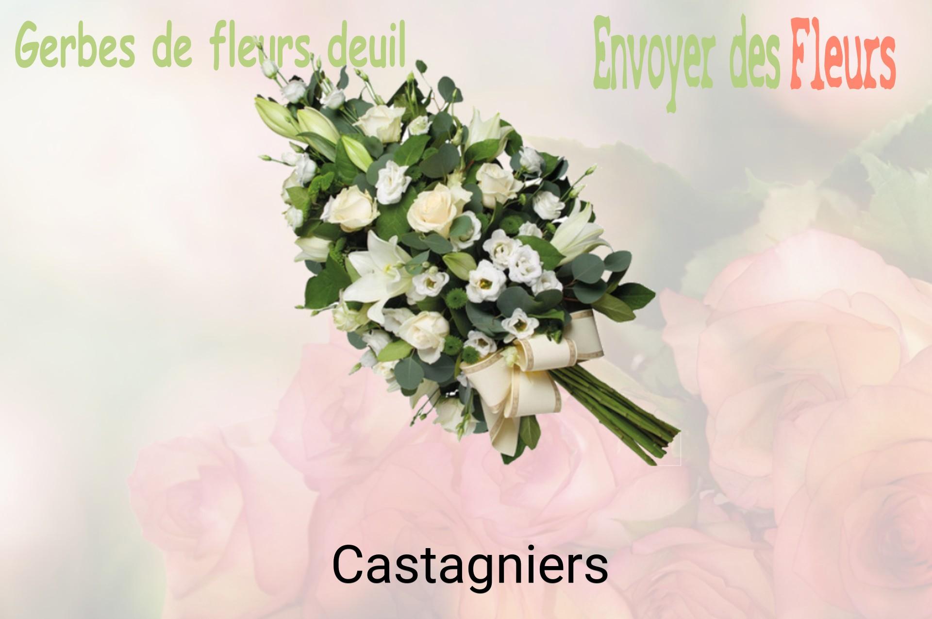 Gerbe de fleurs de deuil livrée à Castagniers